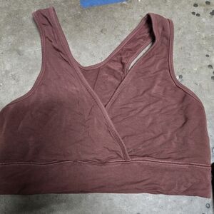 Kindred Bravely Cross-Front Sports Bra in Brown